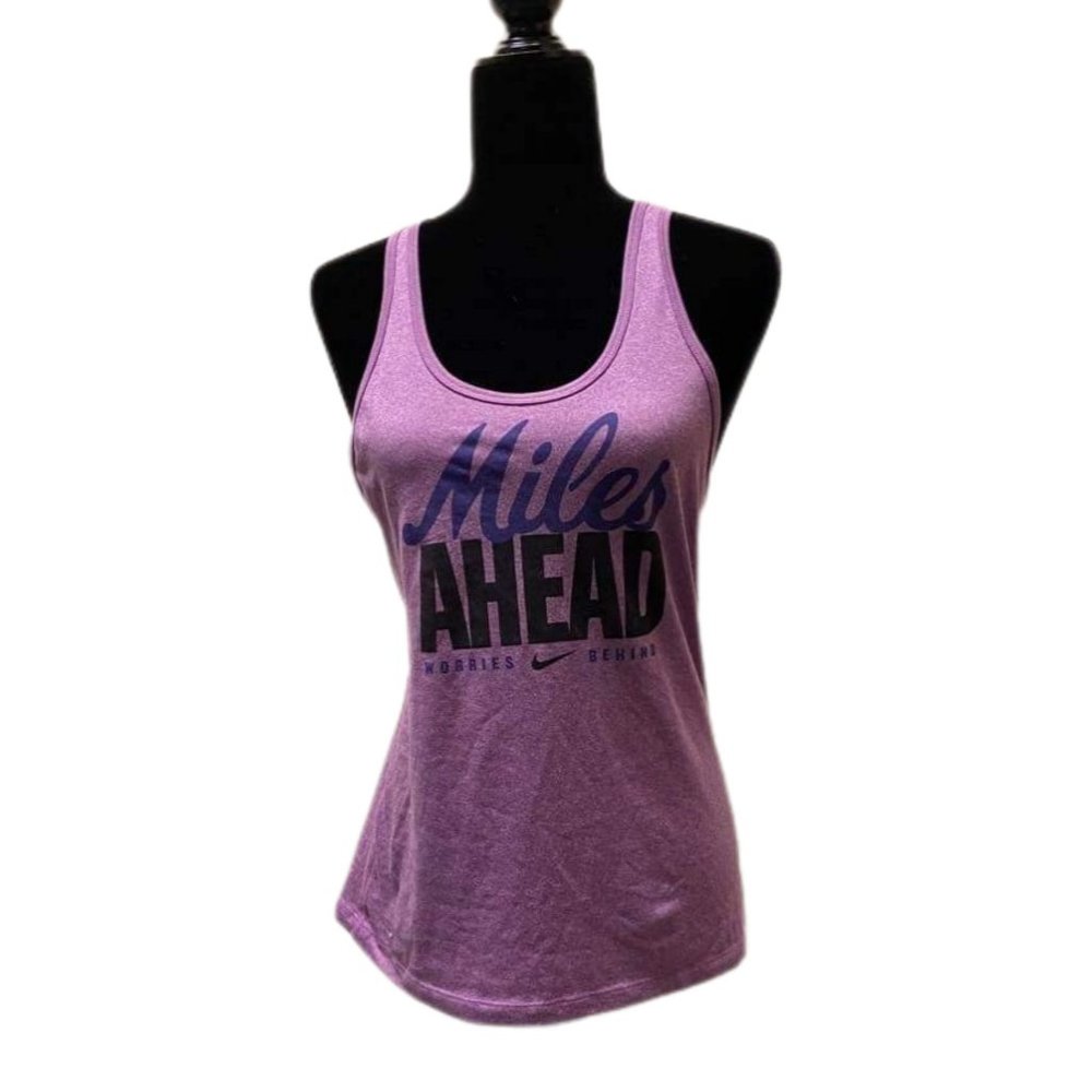 C22 Nike Dri Fit Light Purple Top "Miles Ahead" w Swish Logo